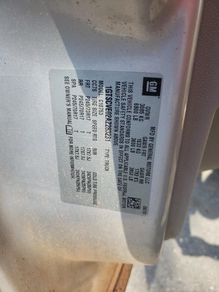 2010 GMC Sierra VIN 1GTSCVE02AZ283231 Copart auction photo, side damage thumbnail 12