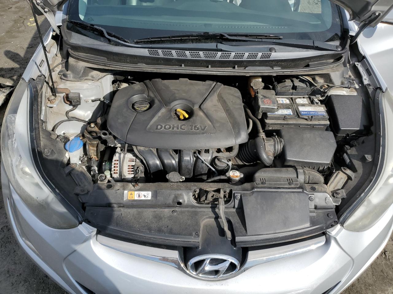 2014 Hyundai Elantra VIN 5NPDH4AE2EH464624 Copart auction photo, undercarriage damage thumbnail 11