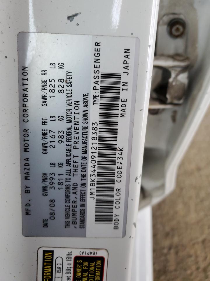 2009 Mazda 3 VIN JM1BK344091218383 Copart auction photo, front end damage thumbnail 14