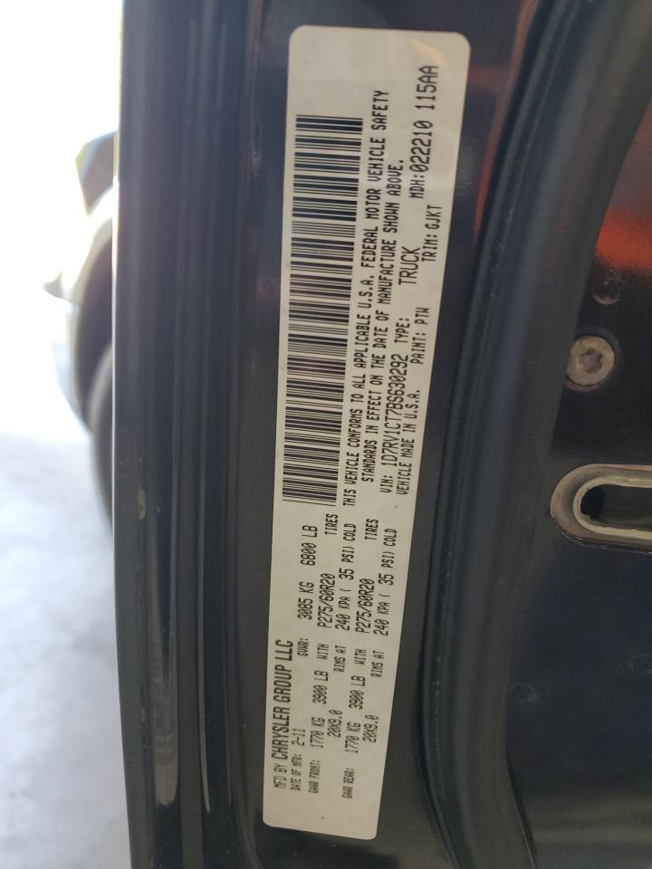 2011 Dodge RAM VIN 1D7RV1CT7BS630292 Copart auction photo, side / minor dent/scratches damage thumbnail 12
