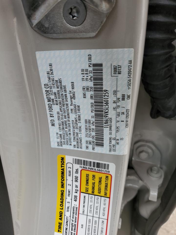 2020 Lincoln Continental VIN 1LN6L9VK5L5601259 Copart auction photo, front end / frame damage damage thumbnail 14
