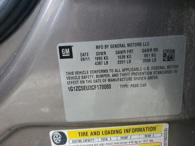 2012 Chevrolet Malibu VIN 1G1ZC5EU3CF170080 Copart auction photo, front end damage thumbnail 12