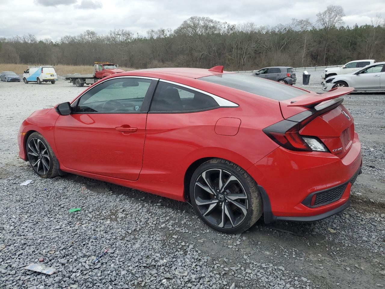 2018 Honda Civic VIN 2HGFC3A54JH753185 Copart auction photo, side / front end damage thumbnail 2