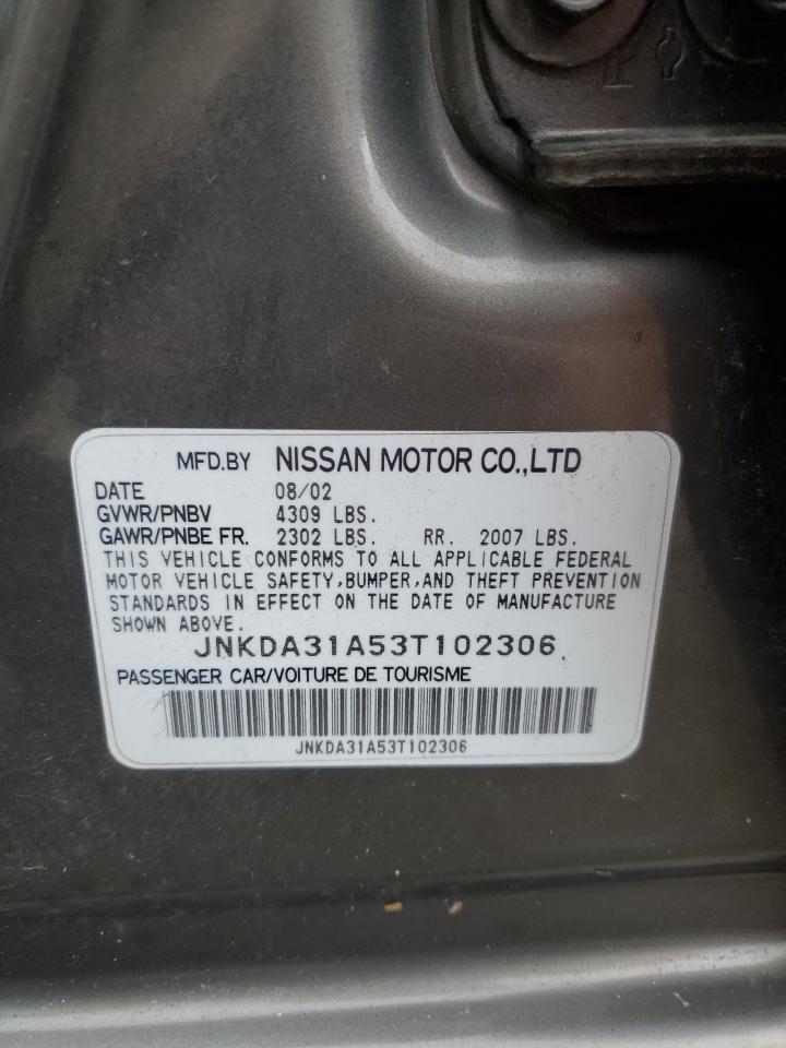 2003 Infiniti I VIN JNKDA31A53T102306 Copart auction photo, side / rear end damage thumbnail 14