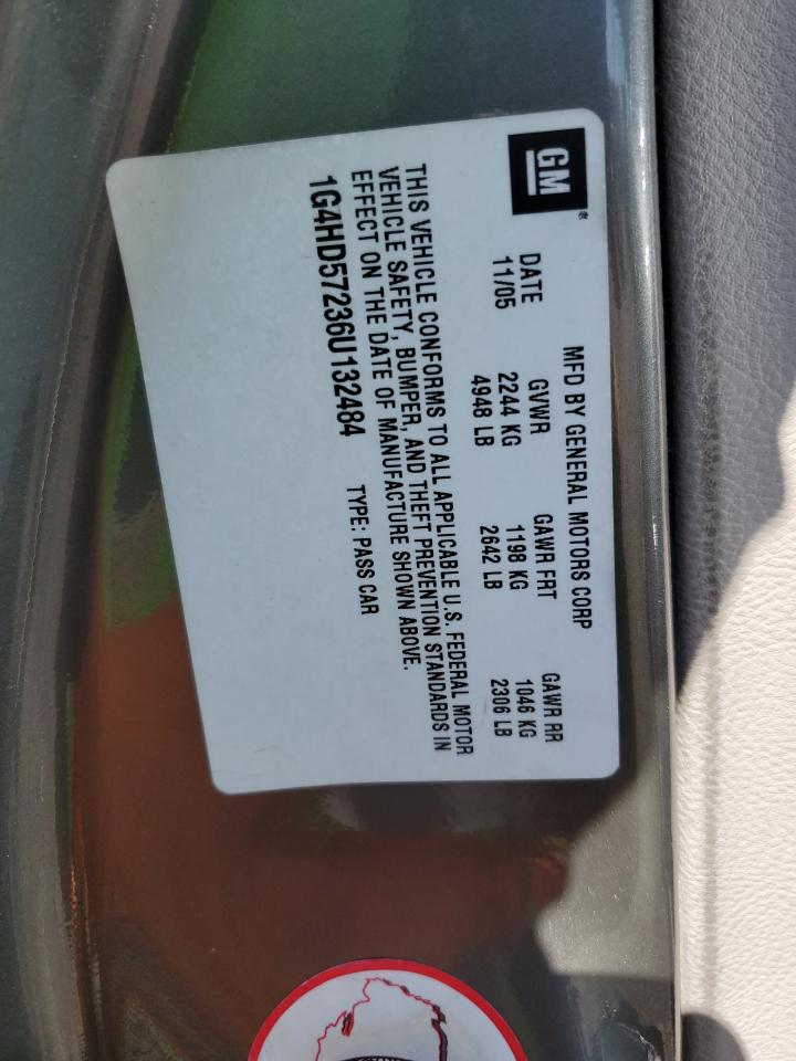 2006 Buick Lucerne VIN 1G4HD57236U132484 Copart auction photo, side damage thumbnail 12