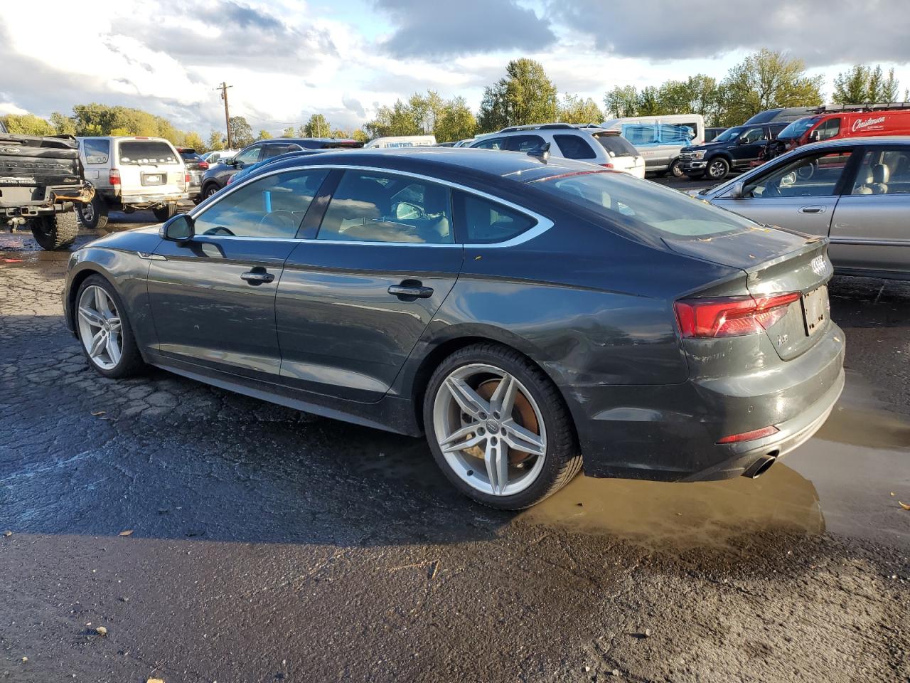 2018 Audi A5 VIN WAUFNCF56JA079425 Copart auction photo, rear end / side damage thumbnail 2