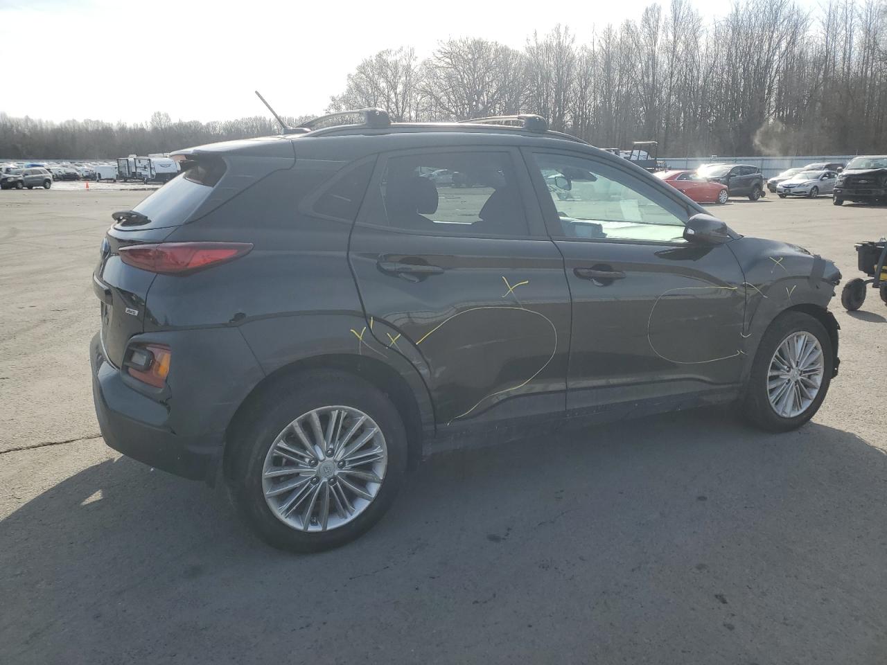 2021 Hyundai Kona VIN KM8K2CAA3MU717563 Copart auction photo, front end / side damage thumbnail 3