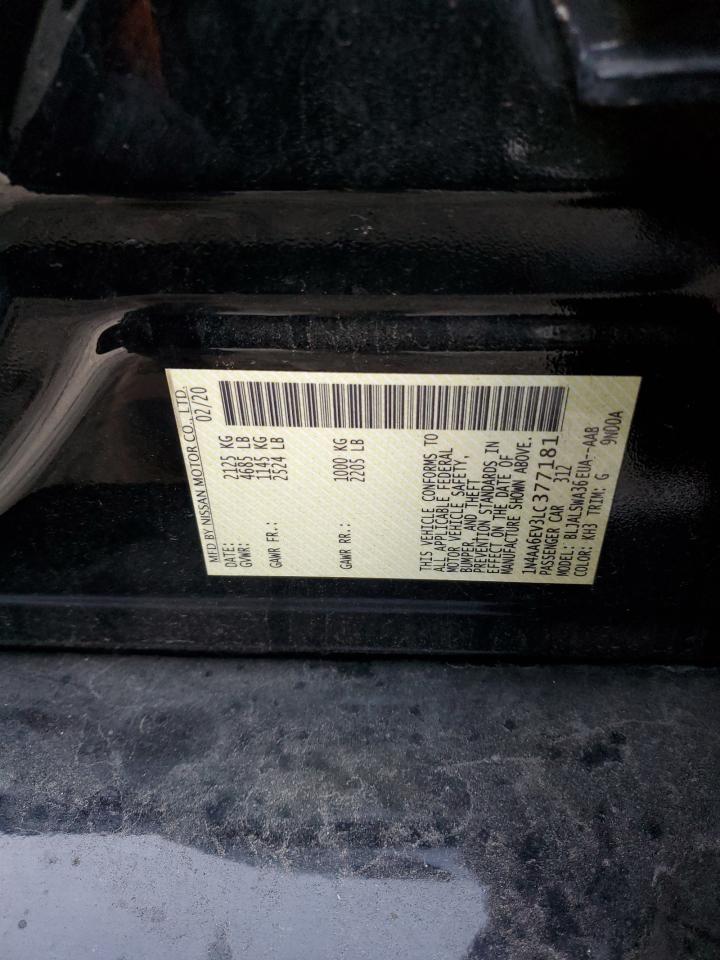 2020 Nissan Maxima VIN 1N4AA6EV3LC377181 Copart auction photo, all over damage thumbnail 14
