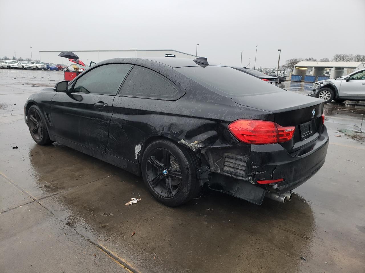 2015 BMW 4er VIN WBA3N7C55FK223126 Copart auction photo, rear end / side damage thumbnail 2