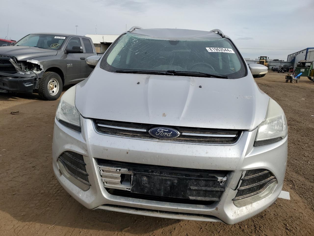 2014 Ford Escape VIN 1FMCU9J91EUB33171 Copart auction photo, top/roof / front end damage thumbnail 5