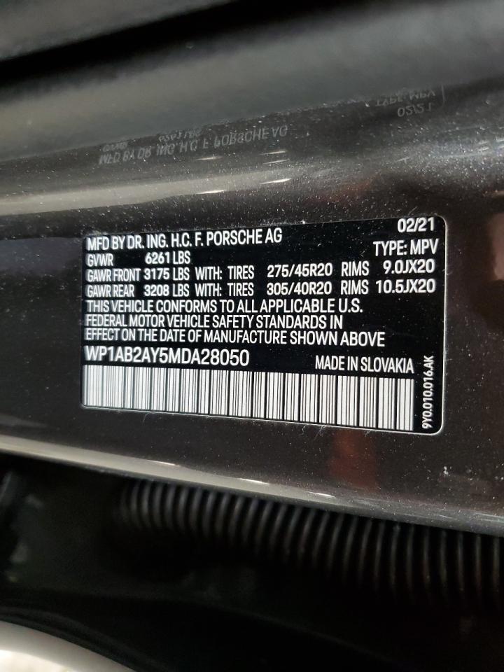 2021 Porsche Cayenne VIN WP1AB2AY5MDA28050 Copart auction photo, front end damage thumbnail 14