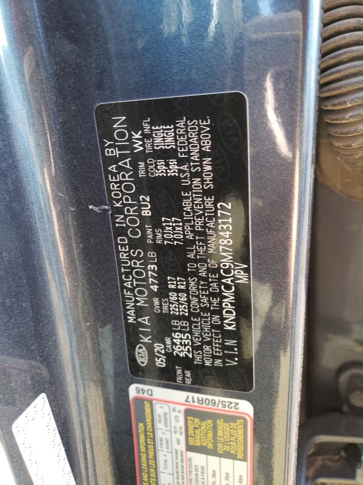 2021 KIA Sportage VIN KNDPMCAC9M7843172 Copart auction photo, front end / hail damage thumbnail 13