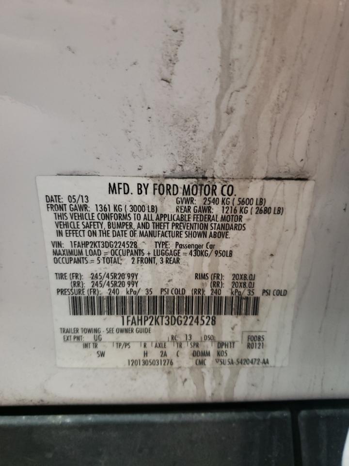 2013 Ford Taurus VIN 1FAHP2KT3DG224528 Copart auction photo, rear end damage thumbnail 12