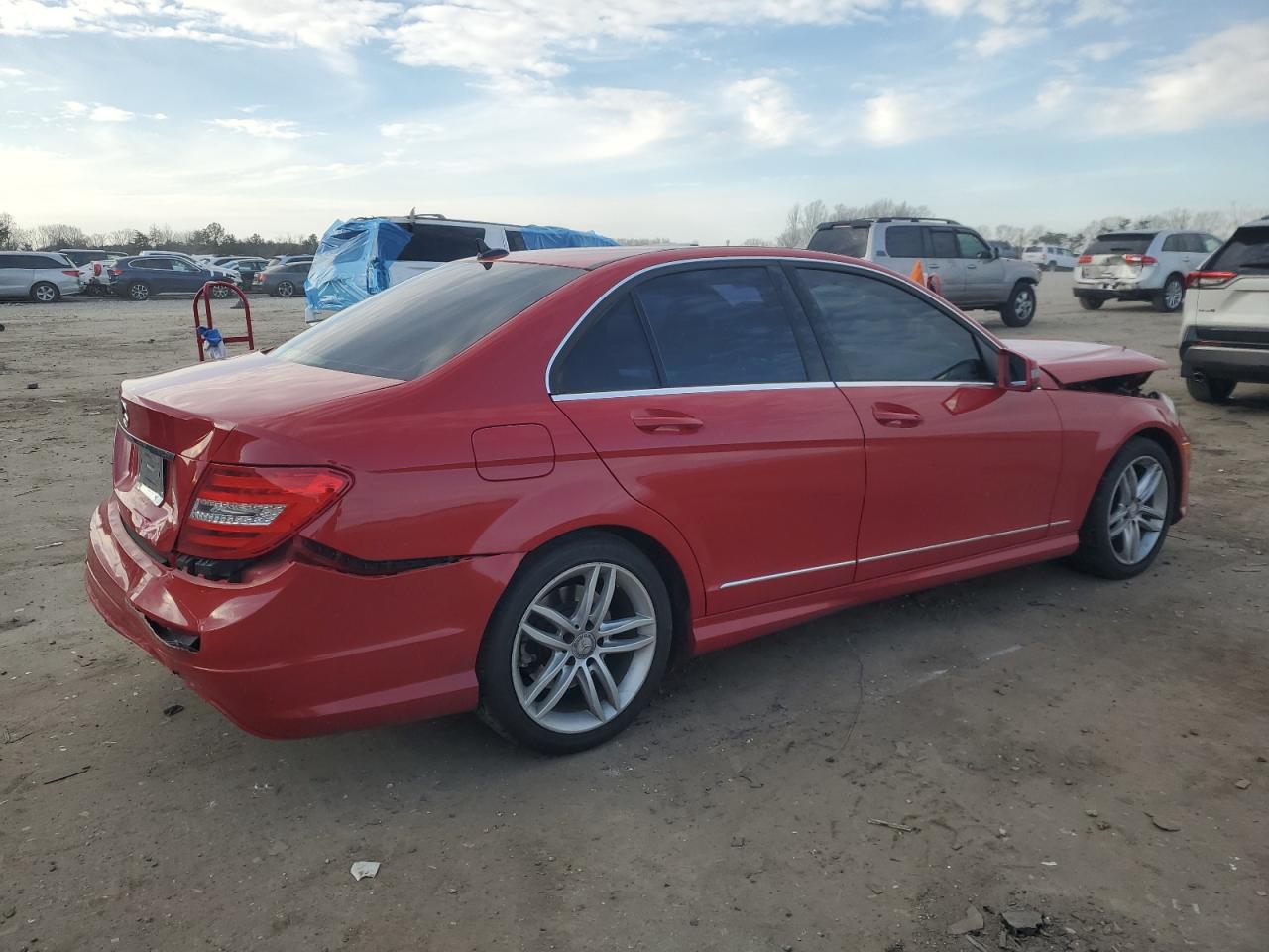2014 Mercedes-Benz C-klasse VIN WDDGF4HB5EA962473 Copart auction photo, front end / rear end damage thumbnail 3