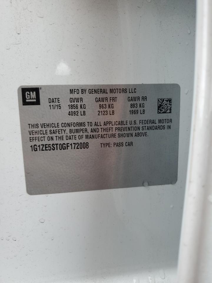2016 Chevrolet Malibu VIN 1G1ZE5ST0GF172008 Copart auction photo, front end damage thumbnail 13