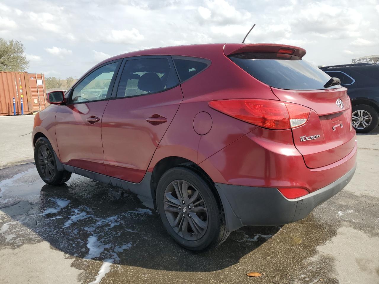2014 Hyundai Tucson VIN KM8JT3AF9EU805636 Copart auction photo, side damage thumbnail 2