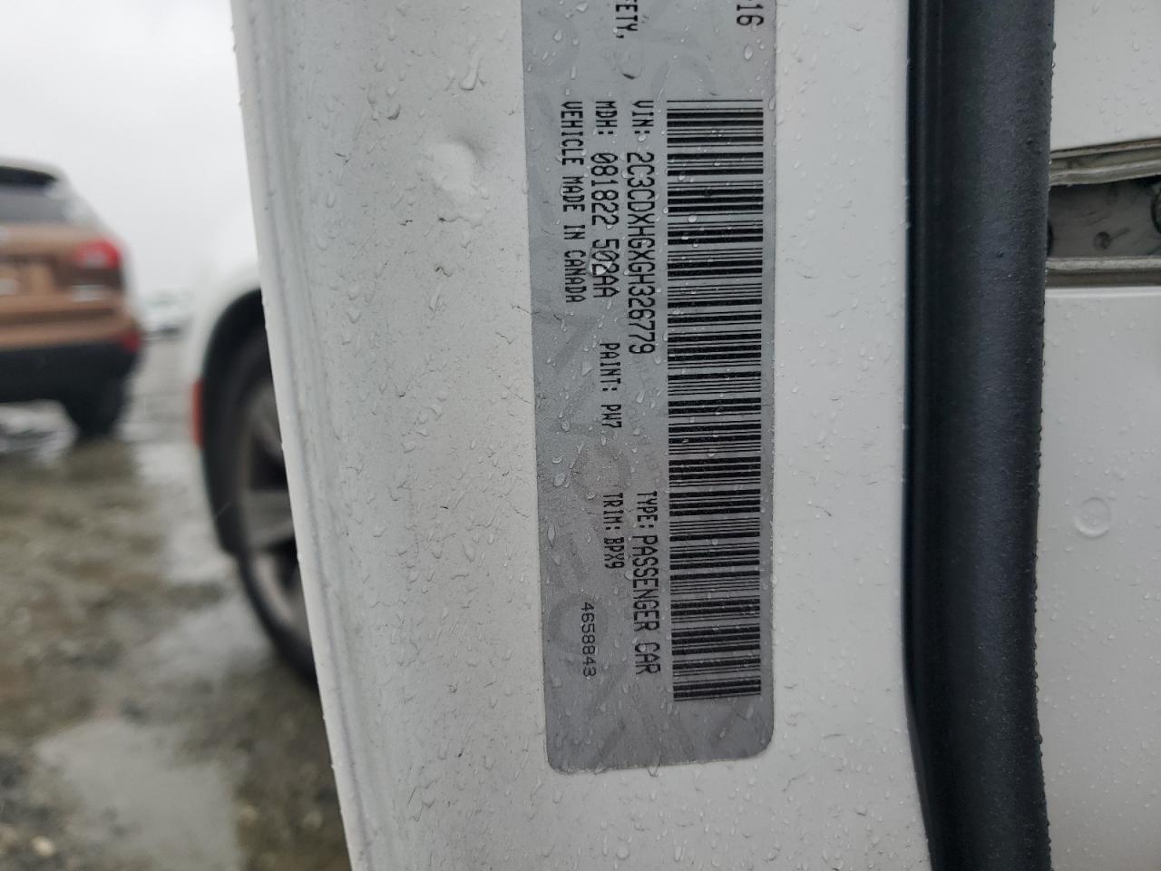 2016 Dodge Charger VIN 2C3CDXHGXGH326779 Copart auction photo, rear end damage thumbnail 12