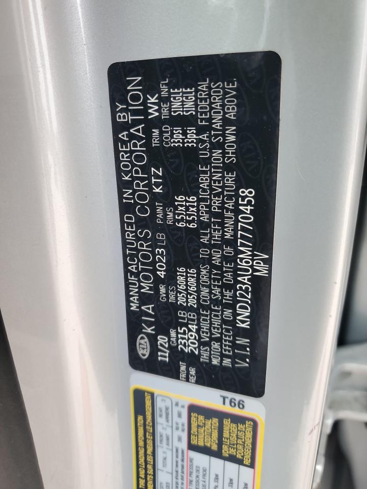 2021 KIA Soul VIN KNDJ23AU6M7770458 Copart auction photo, rear end damage thumbnail 13