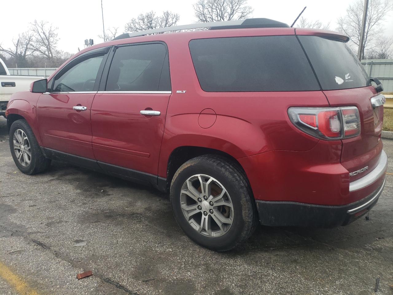 2014 GMC Acadia VIN 1GKKRSKD1EJ193629 Copart auction photo, front end / hail damage thumbnail 2