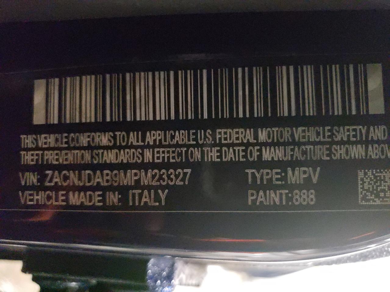2021 Jeep Renegade VIN ZACNJDAB9MPM23327 Copart auction photo, all over damage thumbnail 13