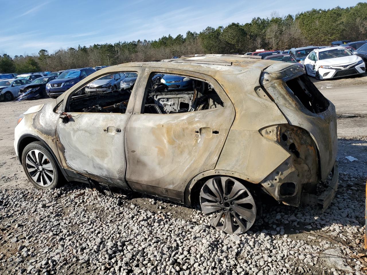 2018 Buick Encore VIN KL4CJCSB5JB530846 Copart auction photo, burn damage thumbnail 2