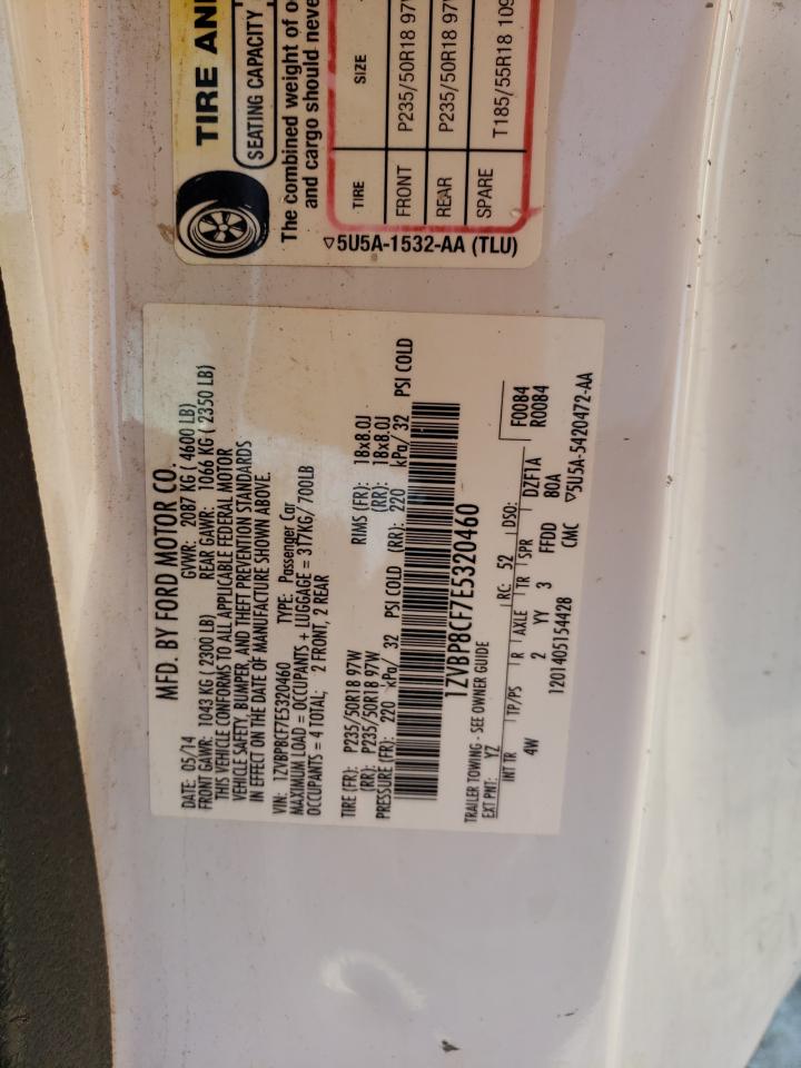 2014 Ford Mustang VIN 1ZVBP8CF7E5320460 Copart auction photo, hail damage thumbnail 12
