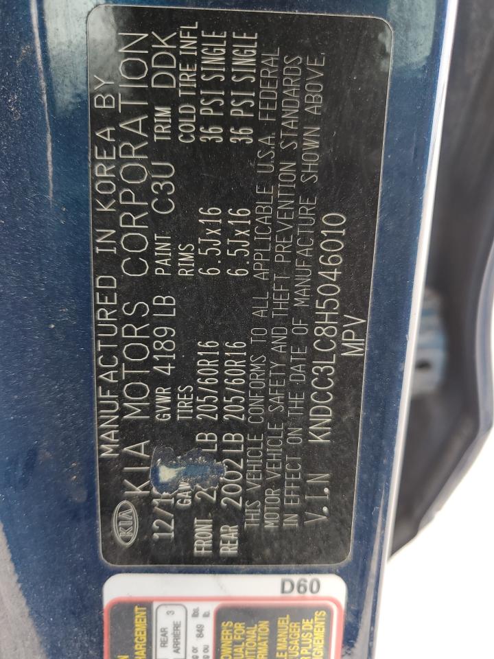 2017 KIA Niro VIN KNDCC3LC8H5046010 Copart auction photo, side / mechanical damage thumbnail 12