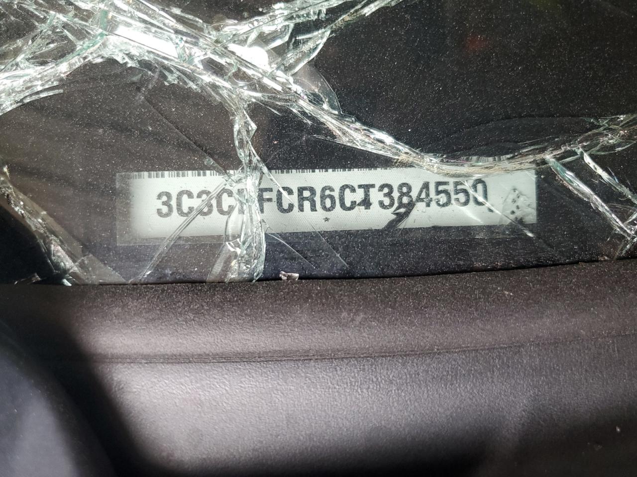 2012 Fiat 500 VIN 3C3CFFCR6CT384550 Copart auction photo, rollover damage thumbnail 12