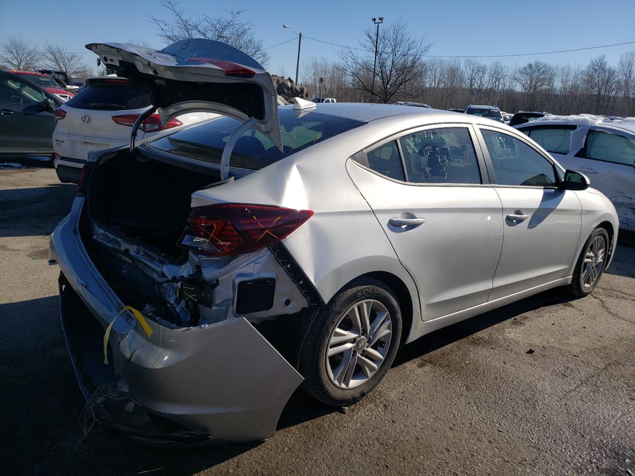 2019 Hyundai Elantra VIN 5NPD84LF4KH439984 Copart auction photo, rear end damage thumbnail 3