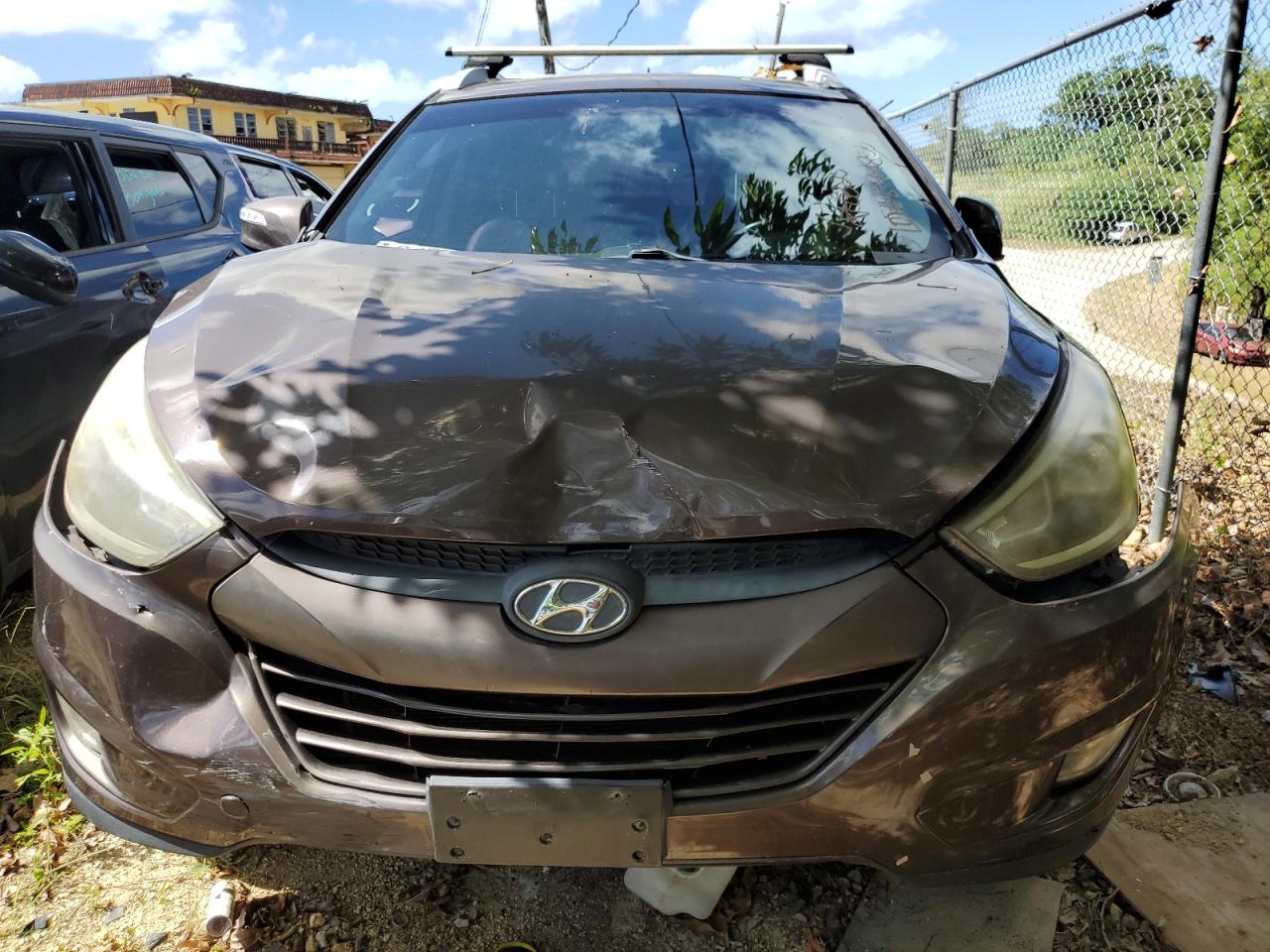 2014 Hyundai Tucson VIN KM8JU3AG5EU921681 Copart auction photo, front end damage thumbnail 5