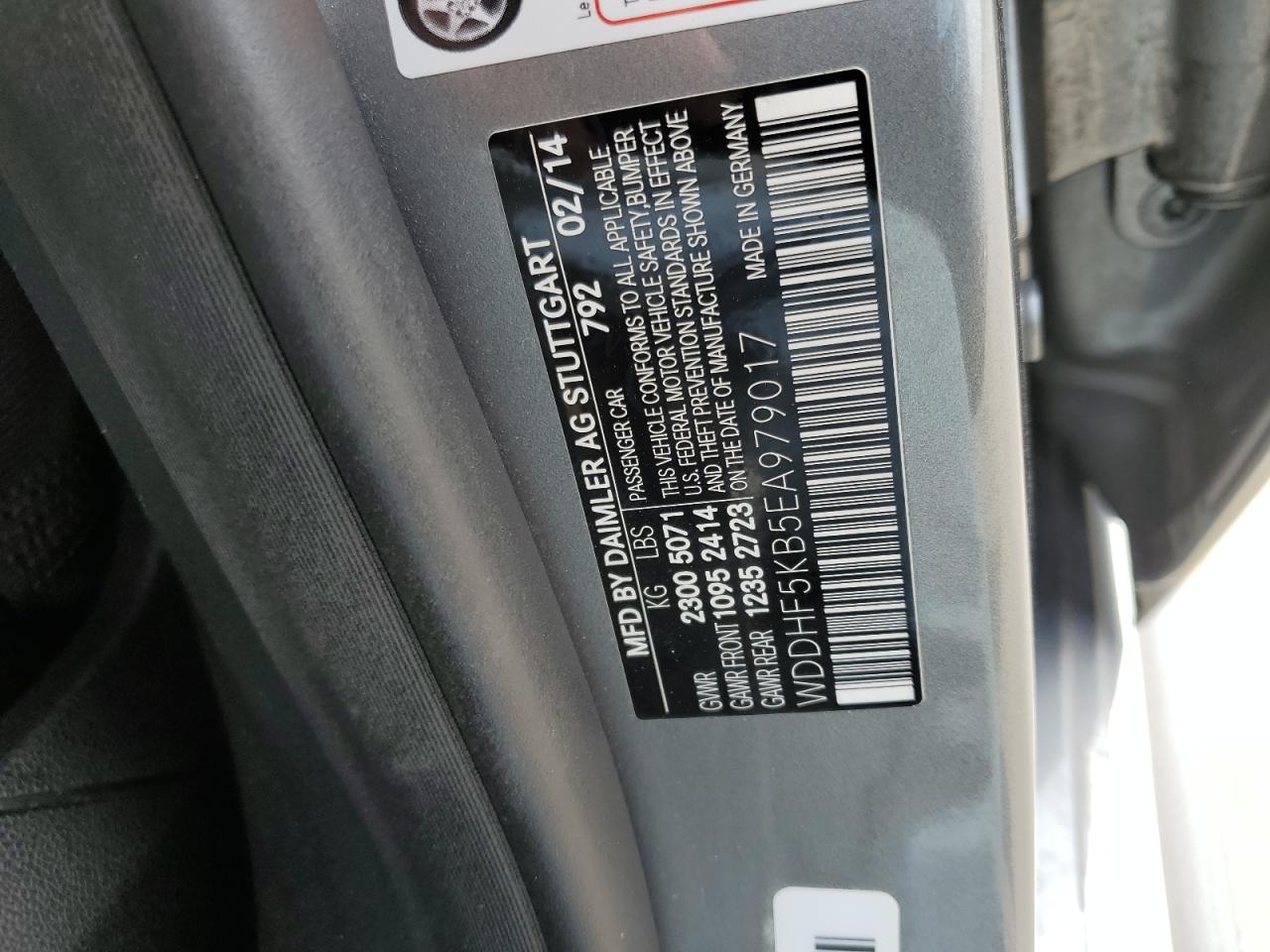 2014 Mercedes-Benz E-klasse VIN WDDHF5KB5EA979017 Copart auction photo, rear end damage thumbnail 13