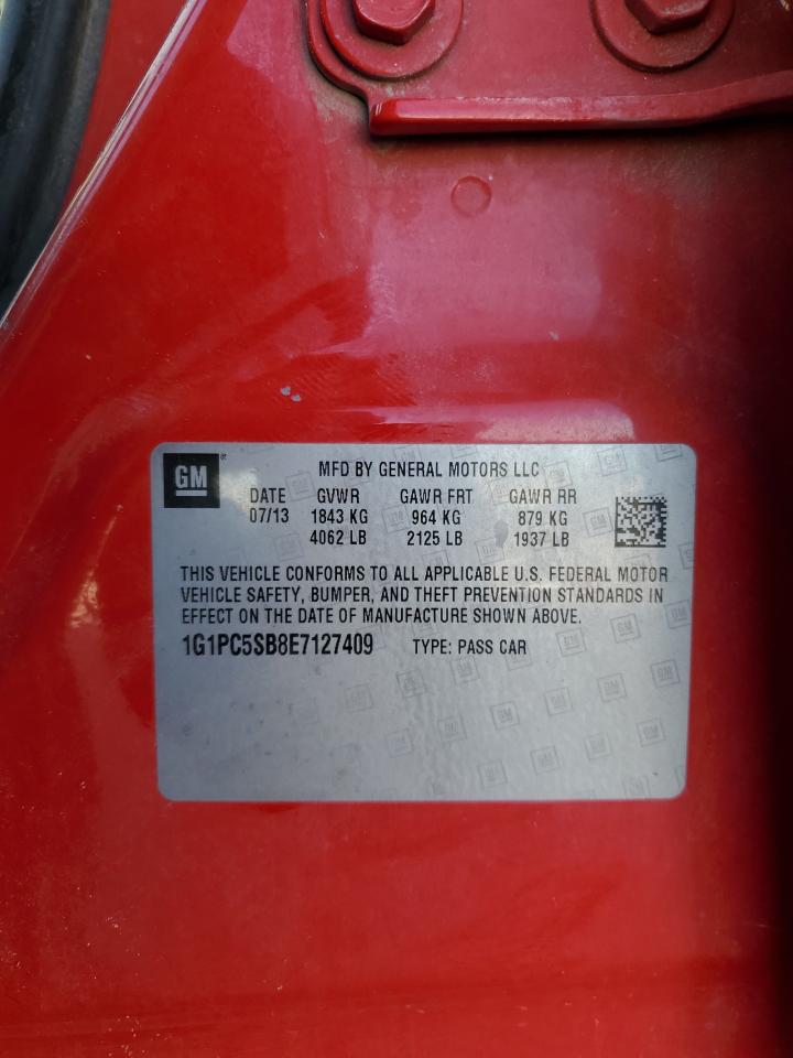 2014 Chevrolet Cruze VIN 1G1PC5SB8E7127409 Copart auction photo, water/flood damage thumbnail 14