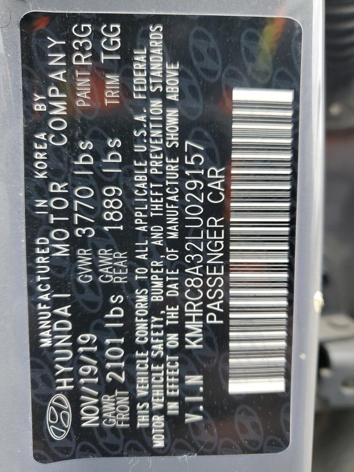 2020 Hyundai Venue VIN KMHRC8A32LU029157 Copart auction photo, front end / side damage thumbnail 13