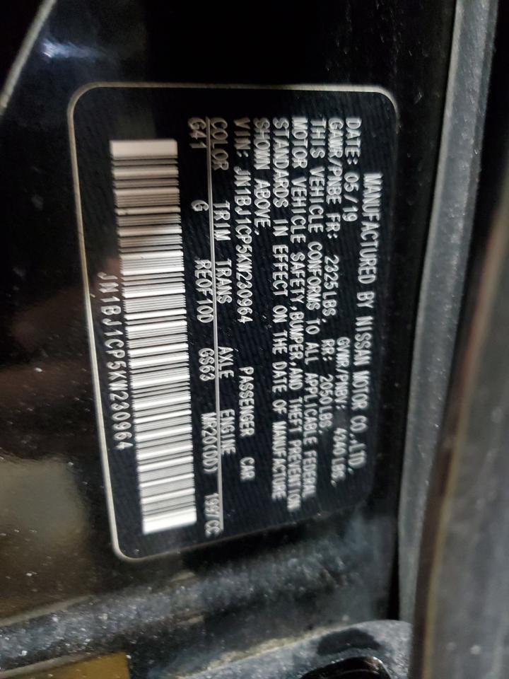 2019 Nissan Rogue VIN JN1BJ1CP5KW230964 Copart auction photo, front end / side damage thumbnail 14