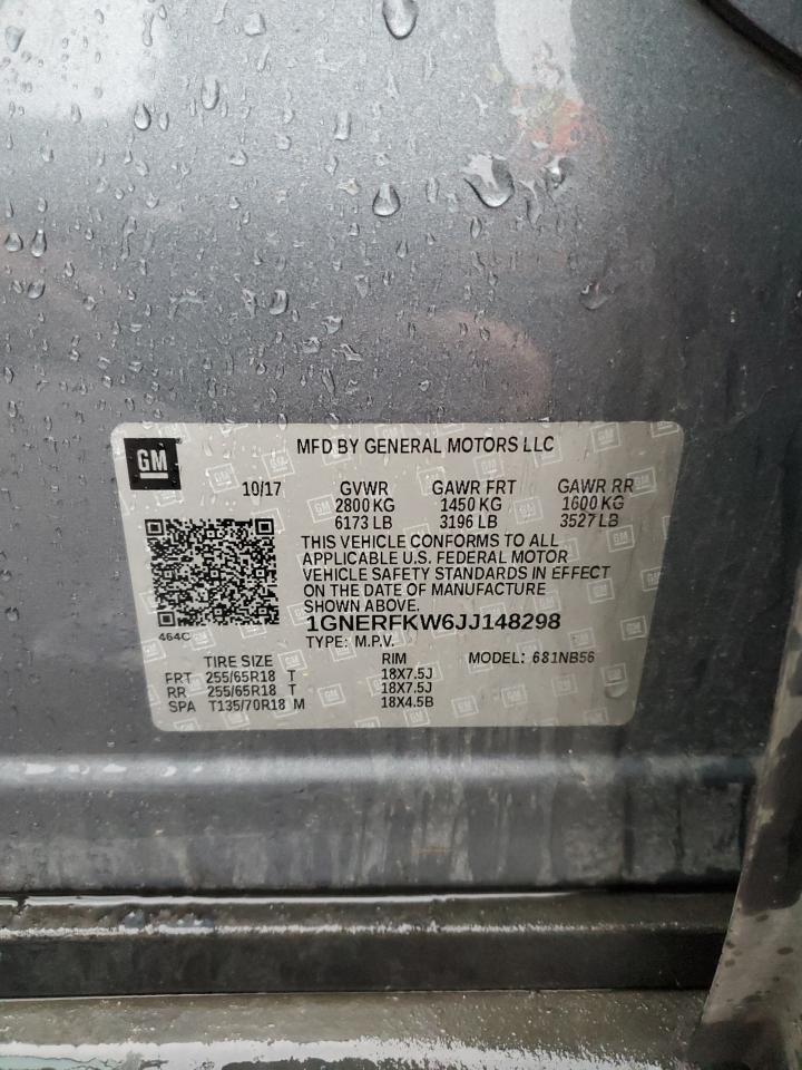 2018 Chevrolet Traverse VIN 1GNERFKW6JJ148298 Copart auction photo, front end damage thumbnail 13