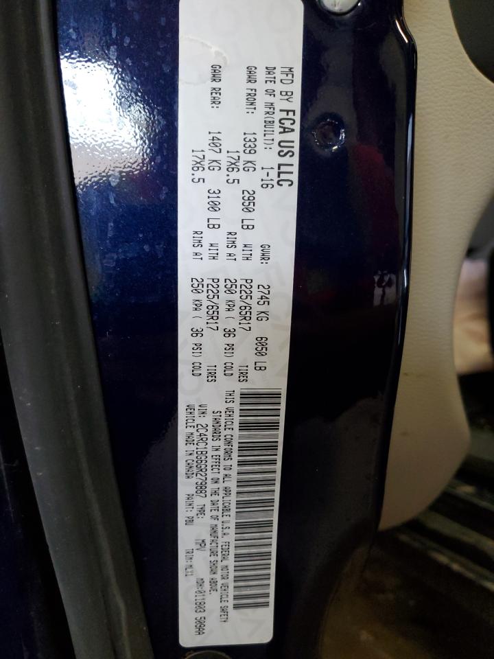 2016 Chrysler Town & Country VIN 2C4RC1BG6GR279887 Copart auction photo, all over damage thumbnail 16