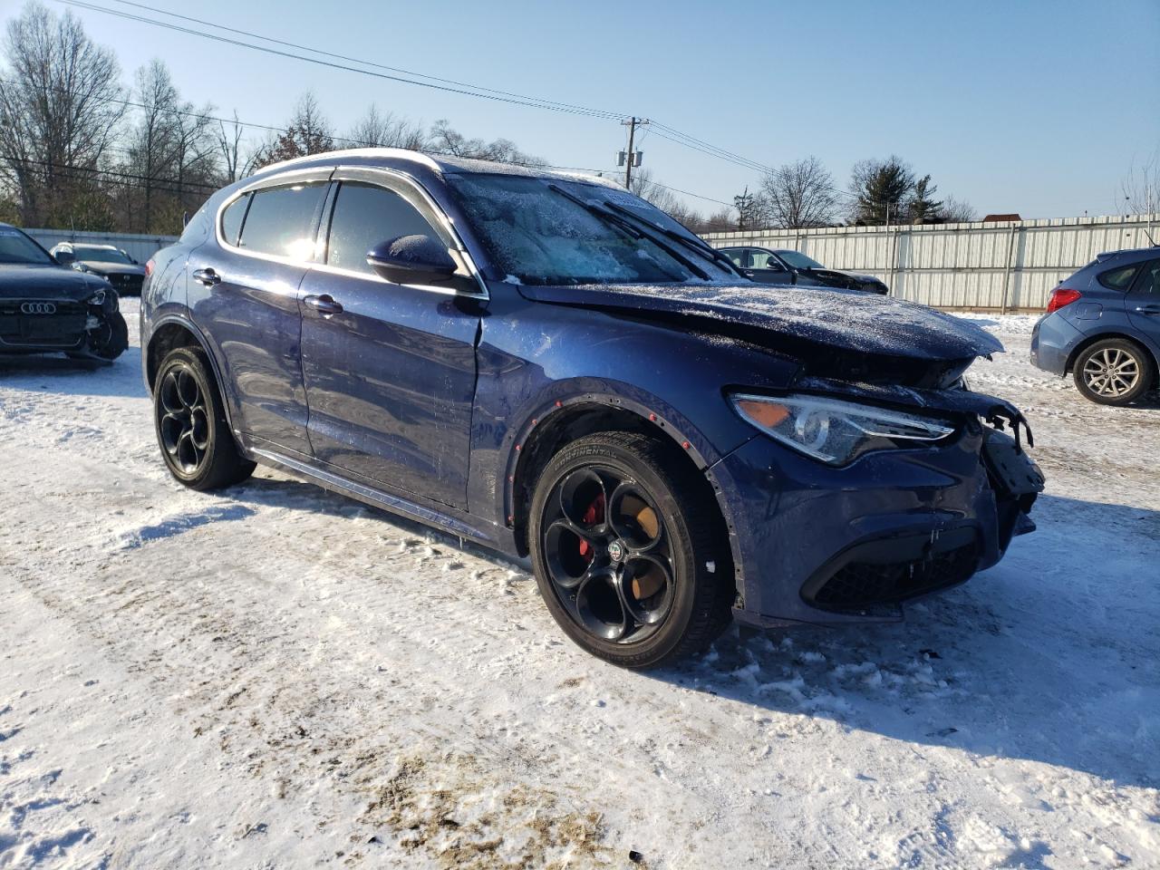 2020 Alfa Romeo Stelvio VIN ZASPAKBNXL7C75071 Copart auction photo, front end / top/roof damage thumbnail 4