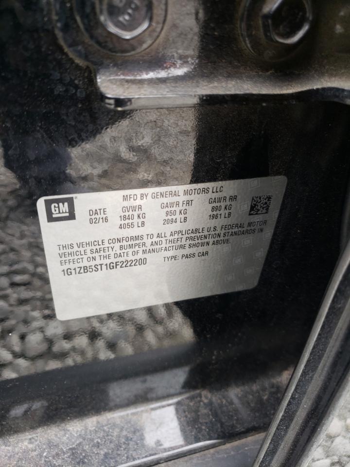 2019 Chevrolet Malibu VIN 1G1ZB5ST1GF222200 Copart auction photo, front end damage thumbnail 12