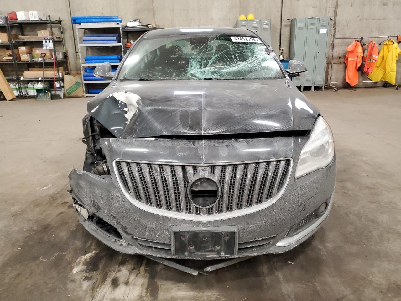 2014 Buick Regal VIN 2G4GN5EX2E9317662 Copart auction photo, front end / top/roof damage thumbnail 5