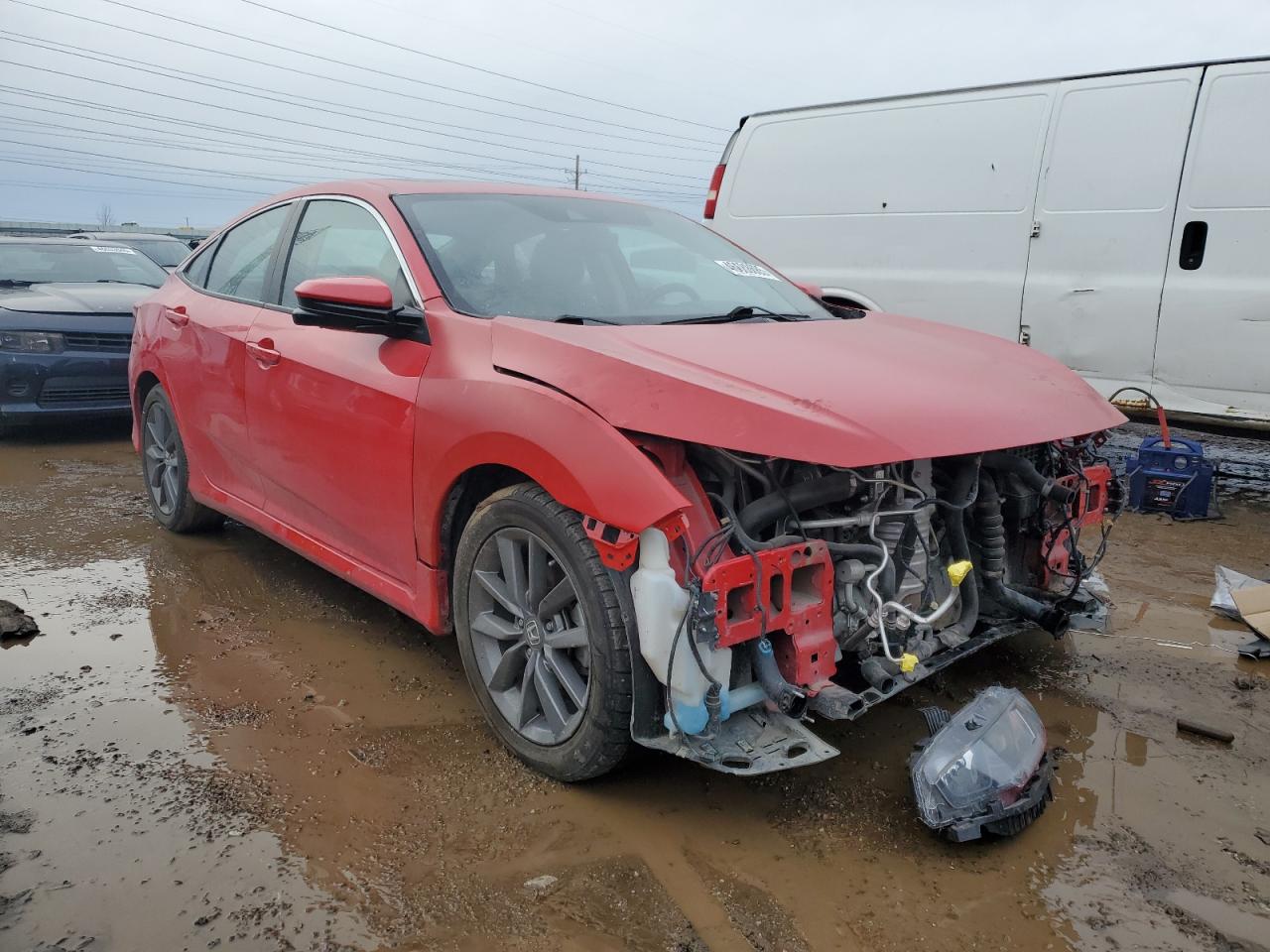 2020 Honda Civic VIN 2HGFC1F73LH680263 Copart auction photo, frame damage / front end damage thumbnail 4