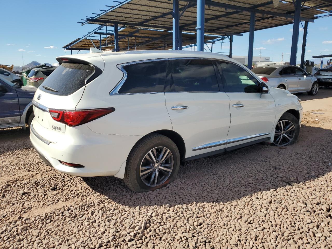 2020 Infiniti QX60 VIN 5N1DL0MN8LC518757 Copart auction photo, side / front end damage thumbnail 3