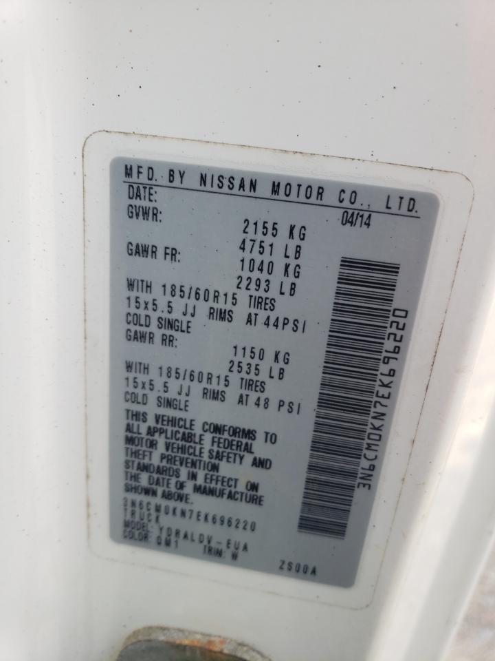 2014 Nissan NV VIN 3N6CM0KN7EK696220 Copart auction photo, front end damage thumbnail 14