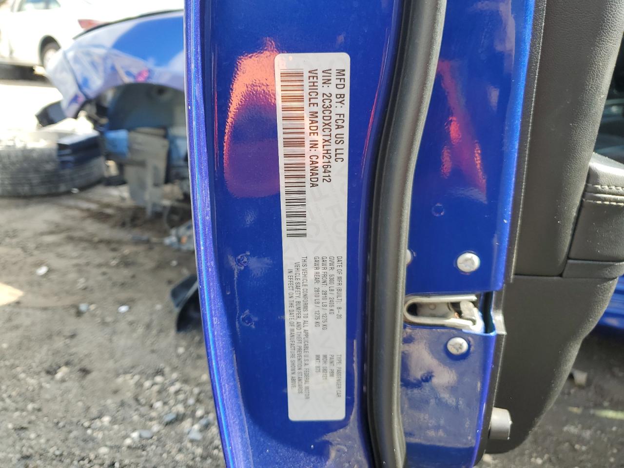 2020 Dodge Charger VIN 2C3CDXCTXLH216412 Copart auction photo, front end damage thumbnail 15