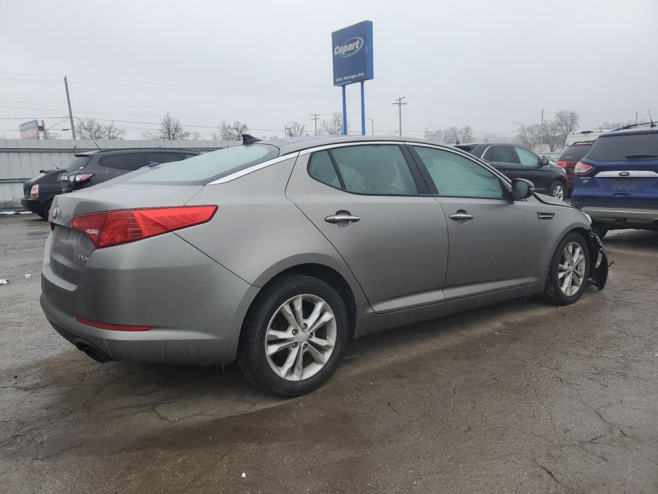 2013 KIA Optima VIN 5XXGN4A73DG168299 Copart auction photo, front end / side damage thumbnail 3