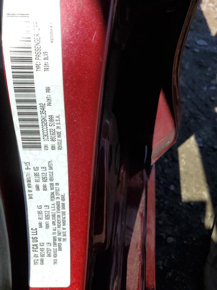 2016 Chrysler 200 VIN 1C3CCCCG2GN135402 Copart auction photo, side damage thumbnail 12