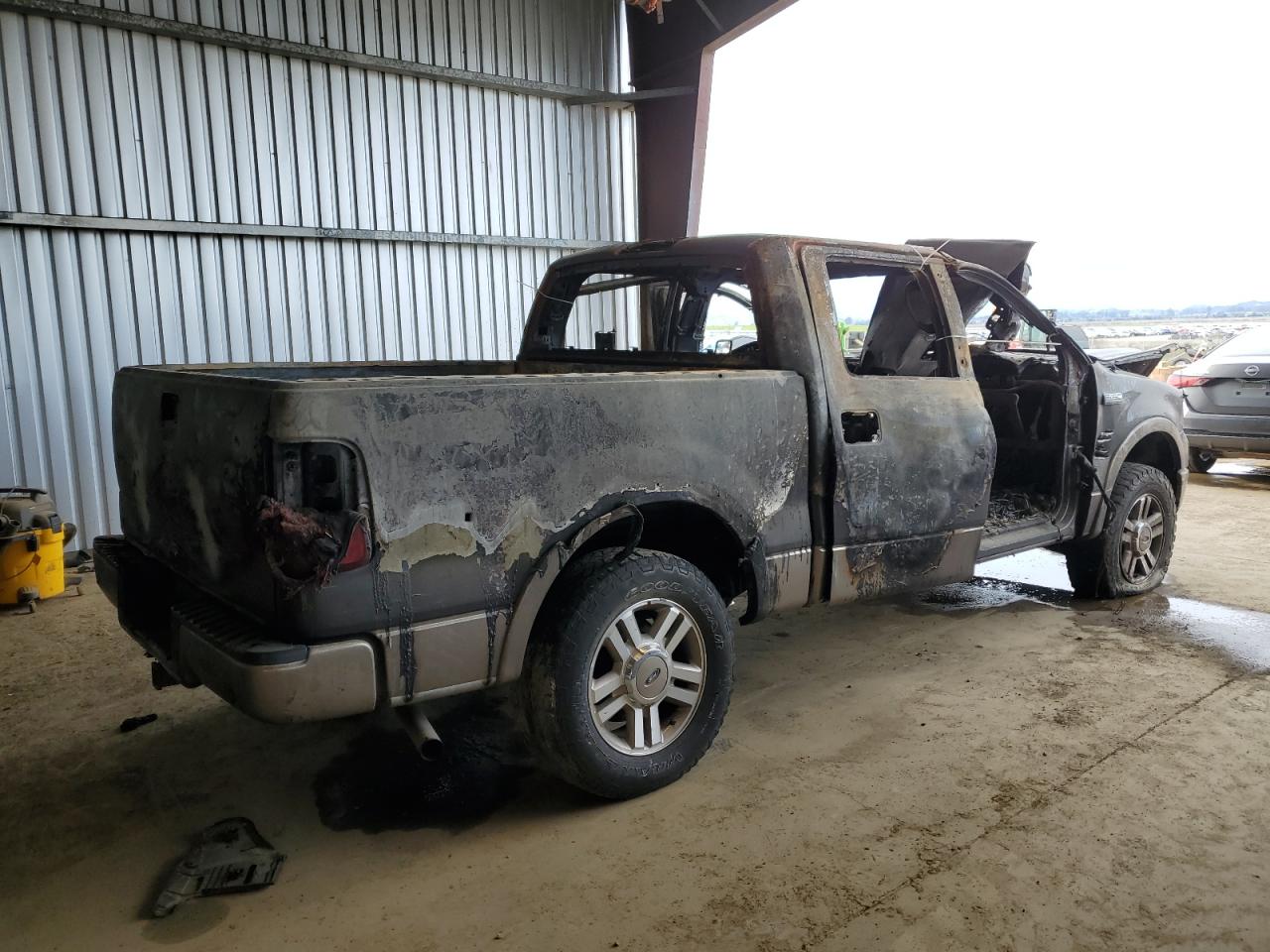 2005 Ford F-150 VIN 1FTPW14575FA65179 Copart auction photo, burn damage thumbnail 3