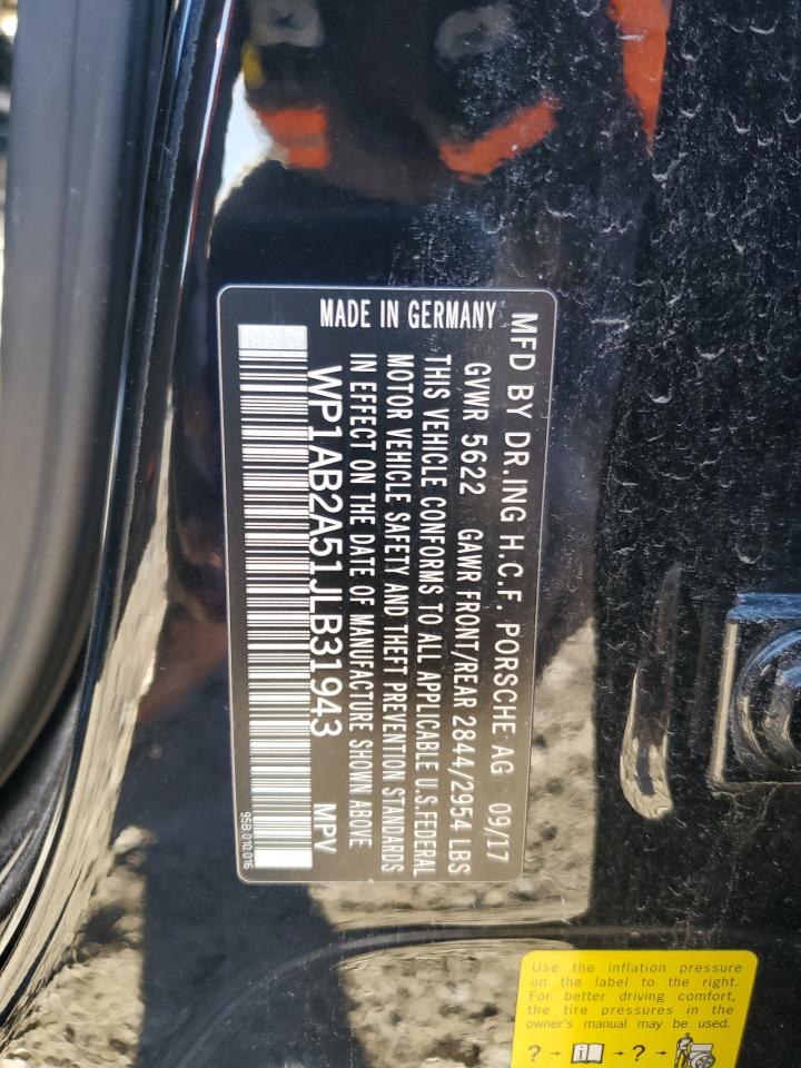 2018 Porsche Macan VIN WP1AB2A51JLB31943 Copart auction photo, vandalism / stripped damage thumbnail 13