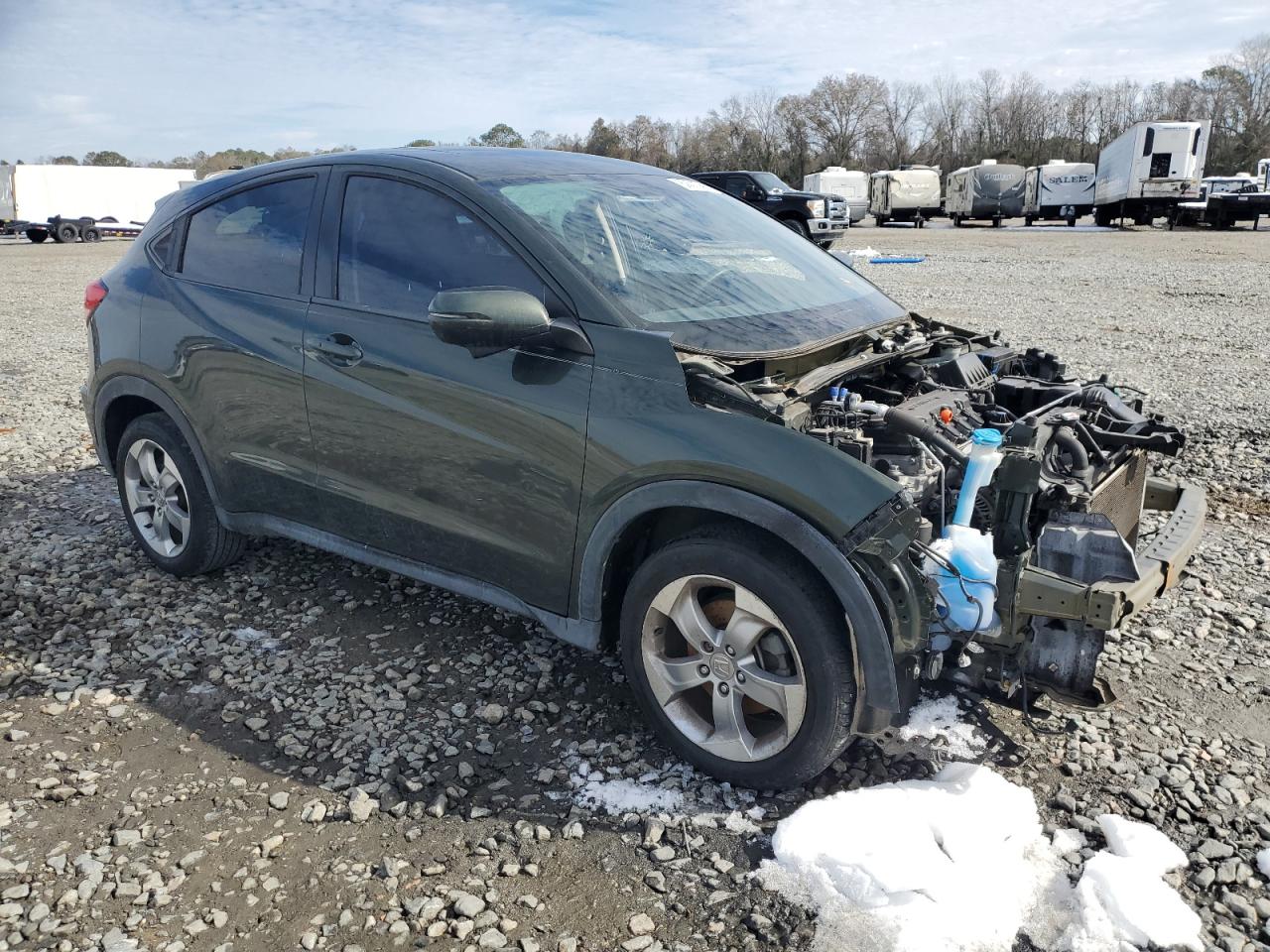 2017 Honda HR-V VIN 3CZRU5H56HM709639 Copart auction photo, front end / side damage thumbnail 4