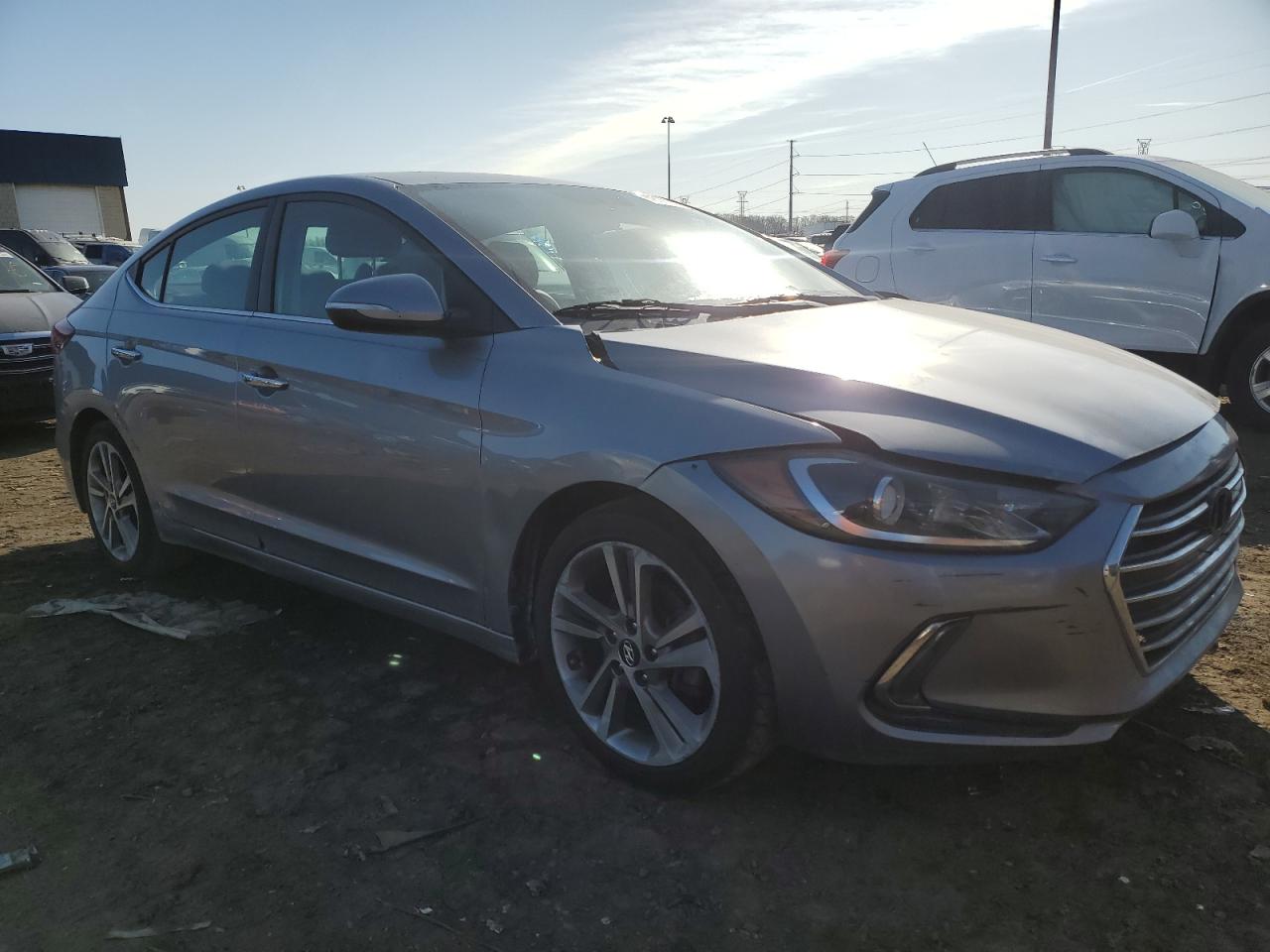 2017 Hyundai Elantra VIN 5NPD84LF7HH106770 Copart auction photo, side / front end damage thumbnail 4