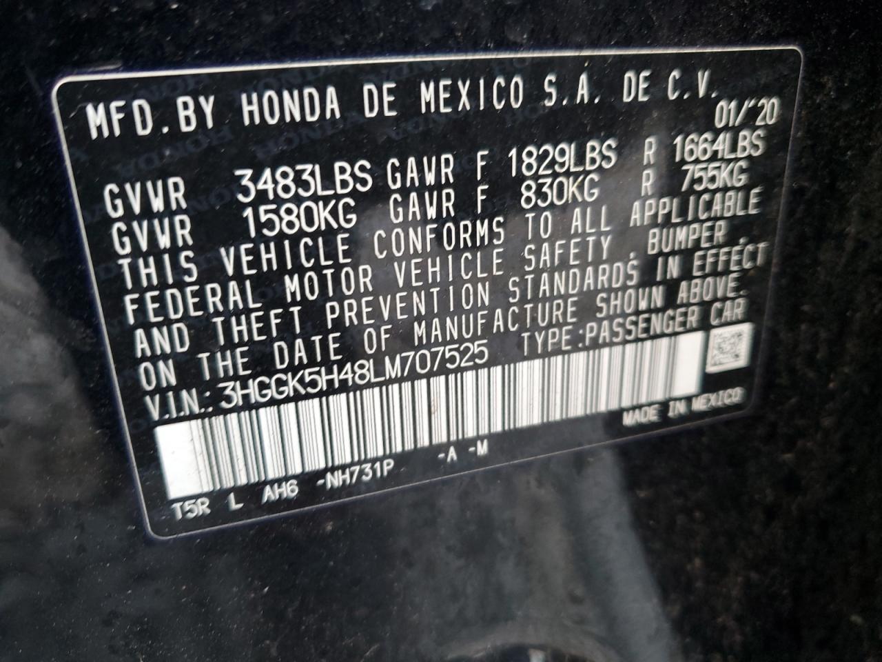 2020 Honda Fit VIN 3HGGK5H48LM707525 Copart auction photo, front end / undercarriage damage thumbnail 16